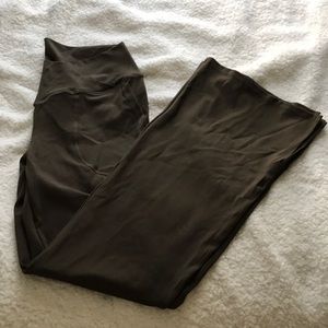 Brown flare crossover leggings